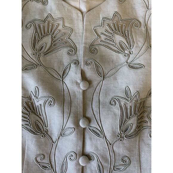 ADRIANNA PAPELL Skirt Suit Womens Size 12 Linen Blend Vintage Lightweight NWTF - Picture 6 of 15